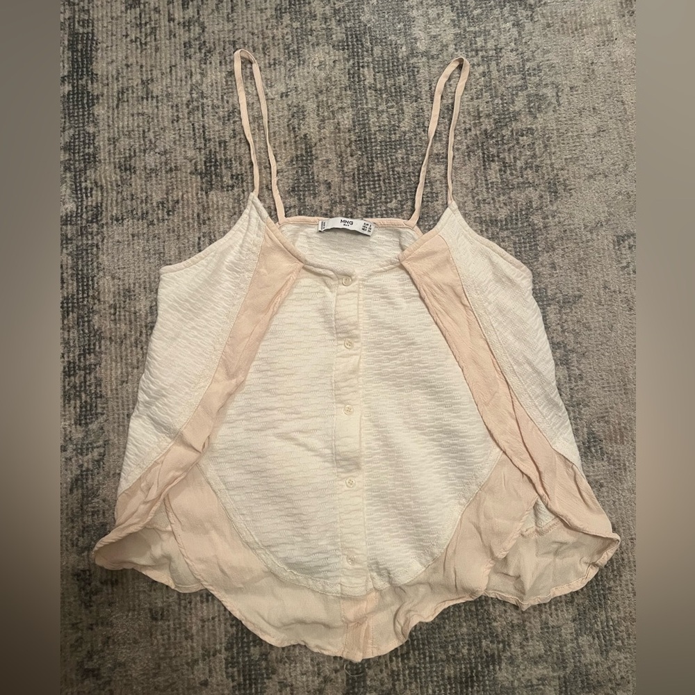 Cream and baby pink tank top